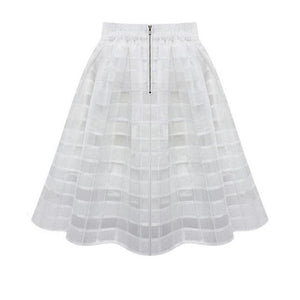 JECKSION High Waist Women Skirts Fashion Organza Skirts Zipper faldas for Ladies Tulle Skirt womens skirts