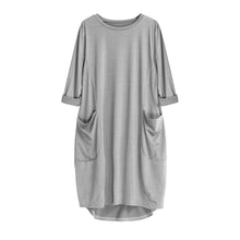 Load image into Gallery viewer, Womens Pocket Loose Dress Ladies Crew Neck Casual Long Tops Dress Plus Size