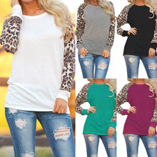 Load image into Gallery viewer, Womens Leopard Blouse Long Sleeve Fashion Ladies T-Shirt Oversize Tops