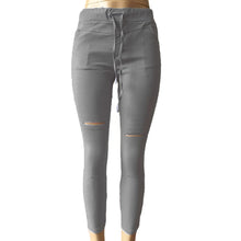 Load image into Gallery viewer, Women Skinny Ripped Pants Leggings High Waist Stretch Slim Pencil Cropped Ninth Trousers