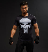 Load image into Gallery viewer, Short Sleeve 3D T Shirt Men T-Shirt Male Crossfit Tee Captain America Superman tshirt Men Fitness Compression Shirt Punisher MMA