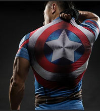 Load image into Gallery viewer, Short Sleeve 3D T Shirt Men T-Shirt Male Crossfit Tee Captain America Superman tshirt Men Fitness Compression Shirt Punisher MMA