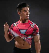 Load image into Gallery viewer, Short Sleeve 3D T Shirt Men T-Shirt Male Crossfit Tee Captain America Superman tshirt Men Fitness Compression Shirt Punisher MMA