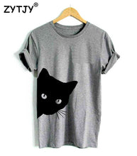 Load image into Gallery viewer, cat looking out side Print Women tshirt Cotton Casual Funny t shirt For Lady Girl Top Tee Hipster Tumblr Drop Ship Z-1056