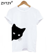 Load image into Gallery viewer, cat looking out side Print Women tshirt Cotton Casual Funny t shirt For Lady Girl Top Tee Hipster Tumblr Drop Ship Z-1056