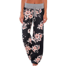 Load image into Gallery viewer, Women Loose Floral Print 2018 Wide Leg Pants Loose Mid Waist Straight Trousers Long Female Trousers Fashion Sweatpants Bottoms