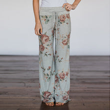 Load image into Gallery viewer, Women Loose Floral Print 2018 Wide Leg Pants Loose Mid Waist Straight Trousers Long Female Trousers Fashion Sweatpants Bottoms