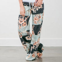 Load image into Gallery viewer, Women Loose Floral Print 2018 Wide Leg Pants Loose Mid Waist Straight Trousers Long Female Trousers Fashion Sweatpants Bottoms