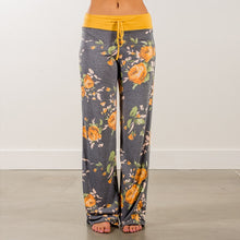 Load image into Gallery viewer, Women Loose Floral Print 2018 Wide Leg Pants Loose Mid Waist Straight Trousers Long Female Trousers Fashion Sweatpants Bottoms