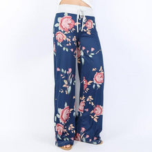 Load image into Gallery viewer, Women Loose Floral Print 2018 Wide Leg Pants Loose Mid Waist Straight Trousers Long Female Trousers Fashion Sweatpants Bottoms