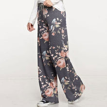 Load image into Gallery viewer, Women Loose Floral Print 2018 Wide Leg Pants Loose Mid Waist Straight Trousers Long Female Trousers Fashion Sweatpants Bottoms