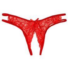 Load image into Gallery viewer, Women&#39;s Sexy Lace Lingerie Open Crotch G-String Briefs See-through Underwear Free Size