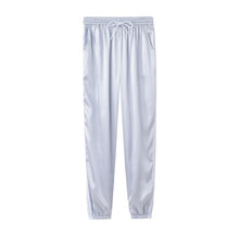 Load image into Gallery viewer, 2018 Spring Summer Women Satin Leisure Pants Casual Multicolor Retro White Striped Side Closed Comfy Sweatpants Female