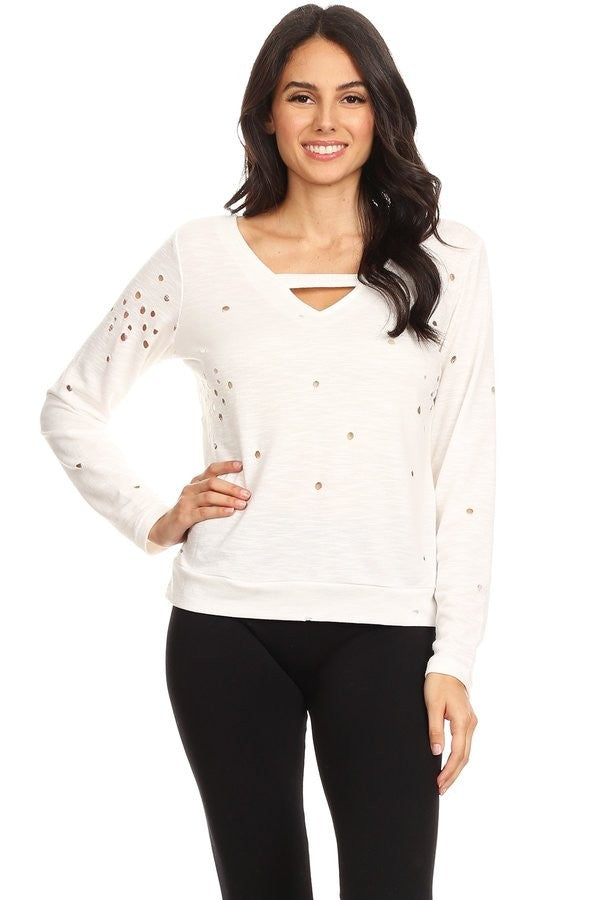 Women stylish cutout sweater